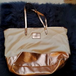 Victoria's secret rose gold and cream tote in excellent condition